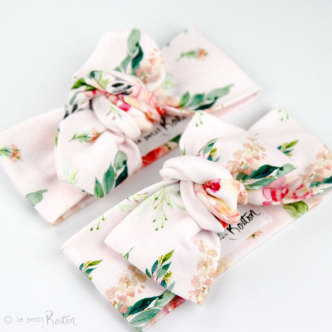 Organic Cotton Bow Knot Headband - Spring Rose