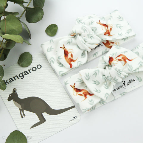 Australian Organic Cotton Top Knot Headband - Kangaroo Eucalypt