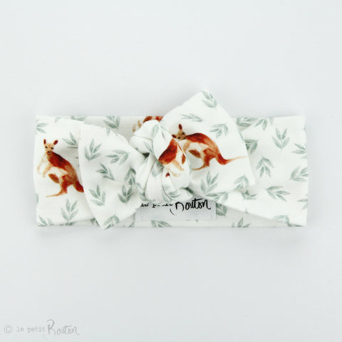 Australian Organic Cotton Bow Knot Headband - Kangaroo Eucalypt