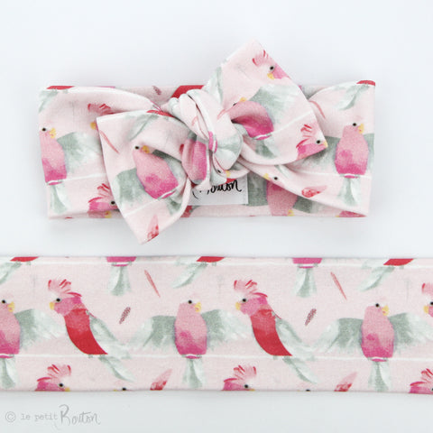 Australian Organic Cotton Top Knot Headband - Galah