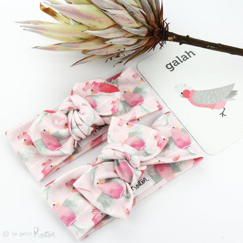 Australian Organic Cotton Bow Knot Headband - Galah