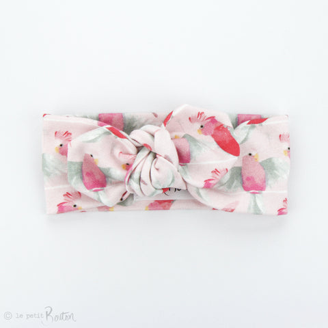 Australian Organic Cotton Top Knot Headband - Galah