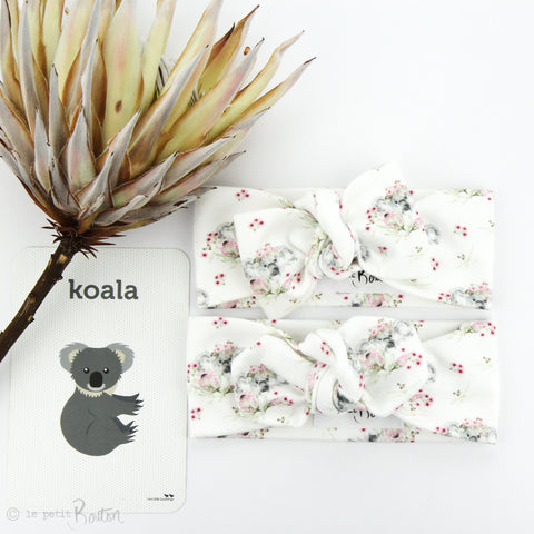 Australian Organic Cotton Bow Knot Headband - Exclusive Flower Crown Koala