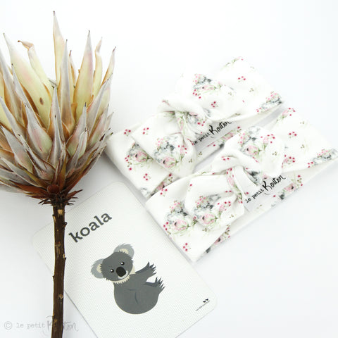 Australian Organic Cotton Top Knot Headband - Exclusive Flower Crown Koala