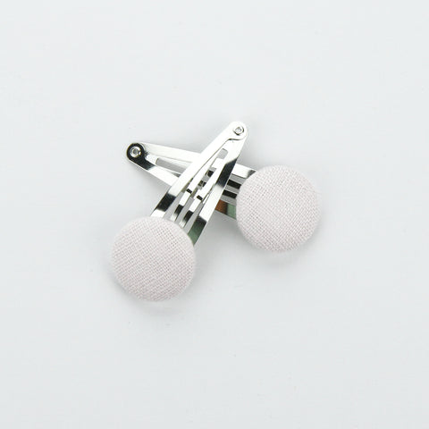 Covered Button Snap Clip Pair - Vanilla Ice Linen