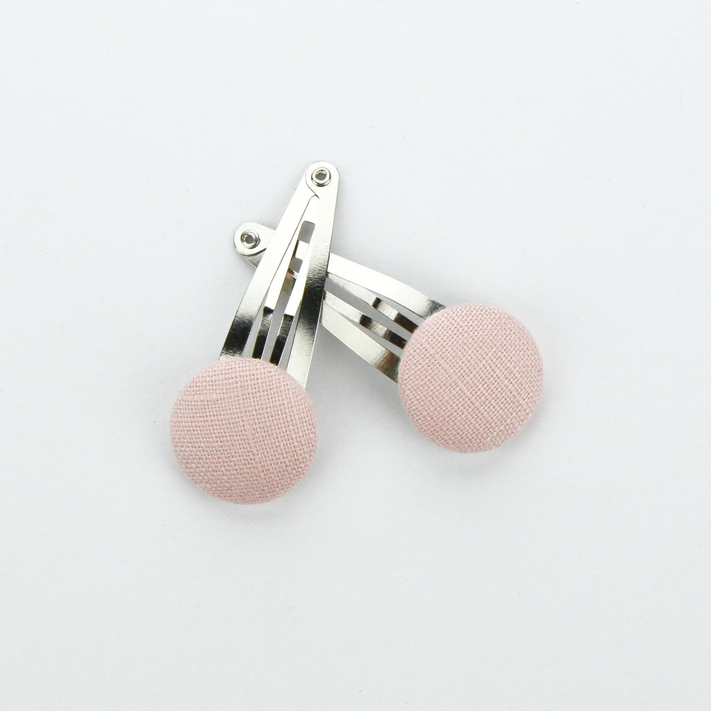 Covered Button Snap Clips - Blush Linen