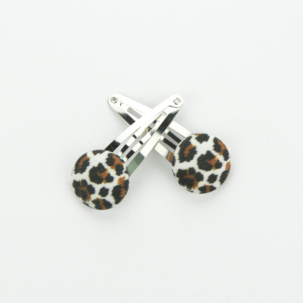 Covered Button Snap Clip Pair - Wild Child