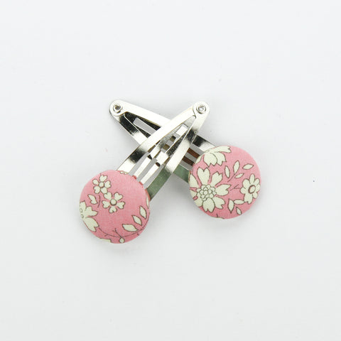 Covered Button Snap Clip Pair  - Liberty of London Fabric