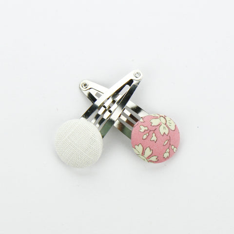 Covered Button Snap Clip Pair - Liberty Of London Fabric