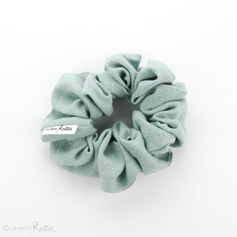 Luxe Statement Scrunchie - Mosaic Blue Linen