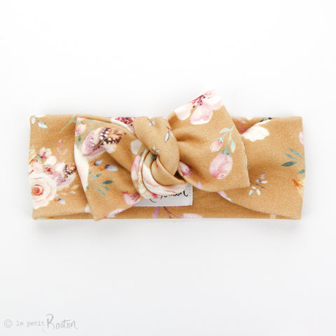 Organic Cotton Bow Knot Headband - Caramel Bloom