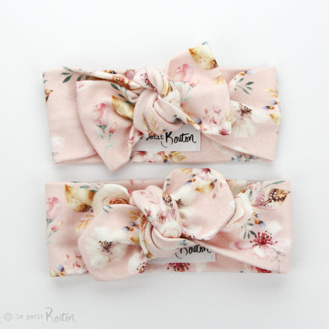 Organic Cotton Bow Knot Headband - Marshmallow Bloom