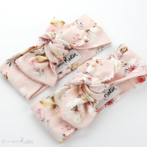 Organic Cotton Bow Knot Headband - Marshmallow Bloom
