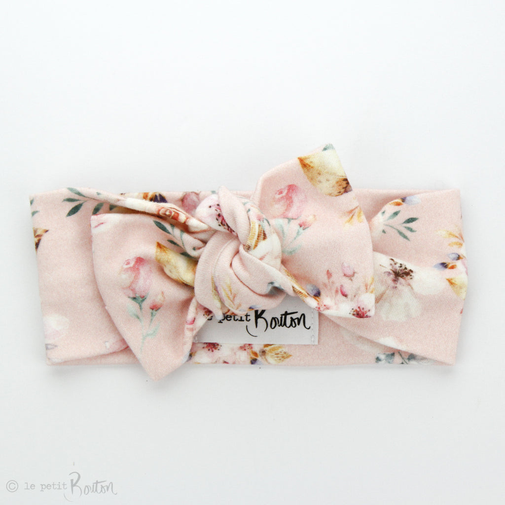 Organic Cotton Bow Knot Headband - Marshmallow Bloom