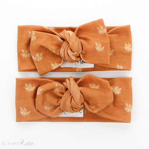 AW19 Organic Cotton Bow Knot Headband - Rust Fern