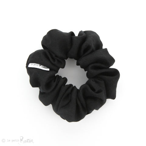 Luxe Statement Scrunchie - Black Linen