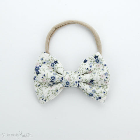 AW19 Corduroy Large Bow on Nylon Headband - Dainty Bloom