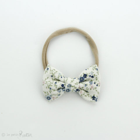 AW19 Corduroy Small Bow on Nylon Headband - Dainty Bloom