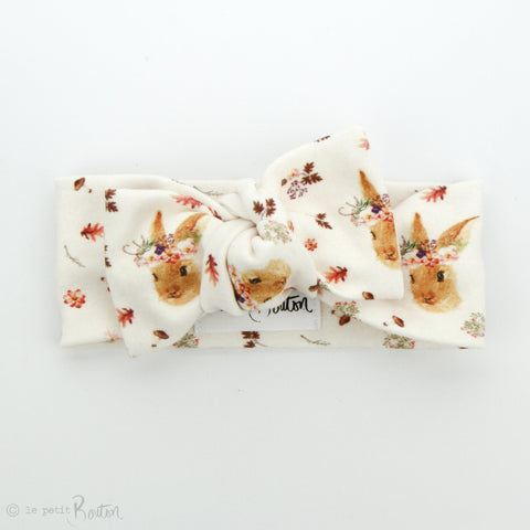 Easter - Organic Cotton Bow Knot Headband - Autumn Bunny