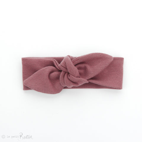 Newborn Organic Cotton Ribbed Top Knot Headband - Vintage Rose