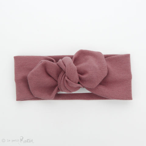 AW19 Organic Cotton Ribbed Top Knot Headband- Vintage Rose