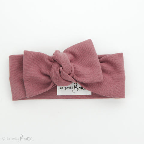 AW19 Organic Cotton Ribbed Bow Knot Headband - Vintage Rose