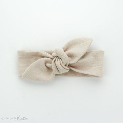 Newborn Organic Cotton Ribbed Top Knot Headband - Sand