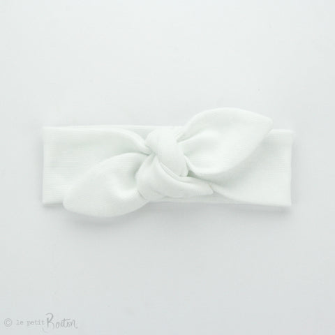 Newborn Organic Cotton Ribbed Top Knot Headband - Coconut