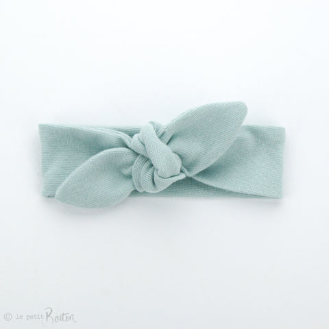 Newborn Organic Cotton Ribbed Top Knot Headband - Muted Green