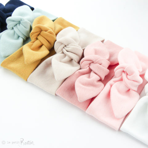 Newborn Organic Cotton Ribbed Top Knot Headband - Mustard