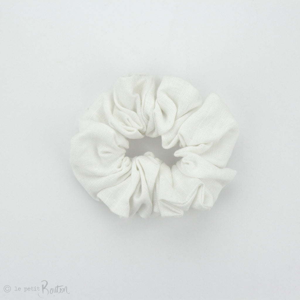 Luxe Statement Scrunchie - White Linen