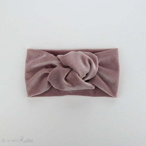 W2020 Knotted Turban Headband - Light dusty Pink Velvet