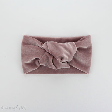 W2020 Knotted Turban Headband - Light dusty Pink Velvet