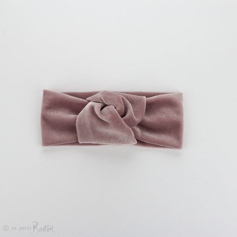W2020 Knotted Turban Headband - Light dusty Pink Velvet