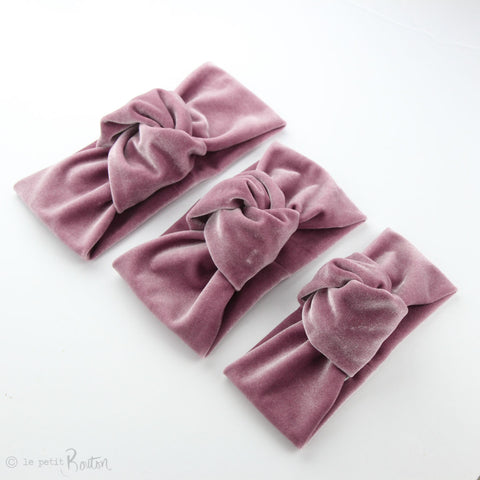 W2020 Knotted Turban Headband - Rose Pink Velvet