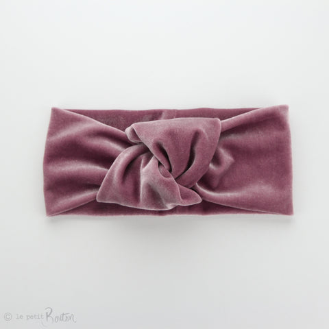 W2020 Knotted Turban Headband - Rose Pink Velvet