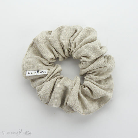 Luxe Statement Scrunchie - Natural Oaten Linen