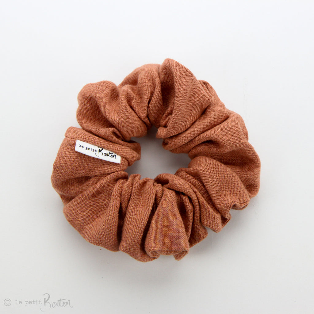 Luxe Statement Scrunchie - Terracotta Linen