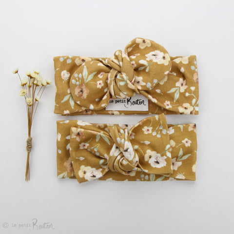 EXCLUSIVE Organic Cotton Bow Knot Headband - Golden Wildflower