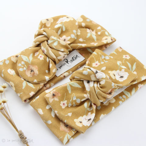 EXCLUSIVE Organic Cotton Bow Knot Headband - Golden Wildflower