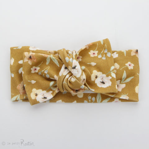 EXCLUSIVE Organic Cotton Bow Knot Headband - Golden Wildflower