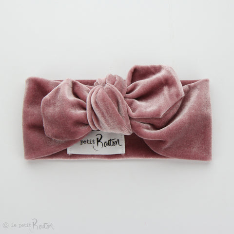 W2020 Luxe Velvet Top Knot Headband - Rose