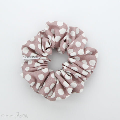 Luxe Statement Scrunchie - Dusty Pink Spotted Linen