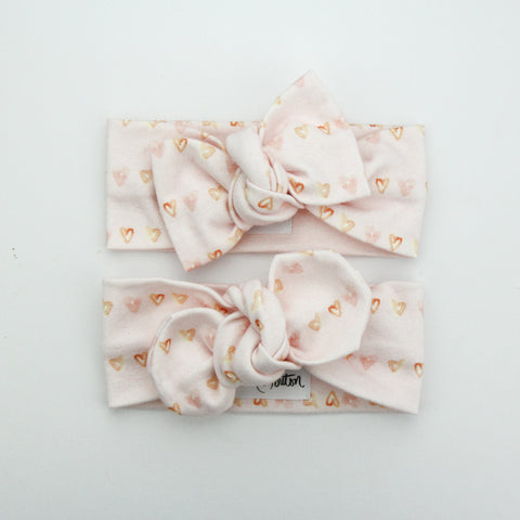 Autumn20 Organic Cotton Top Knot Headband - Chain of Hearts