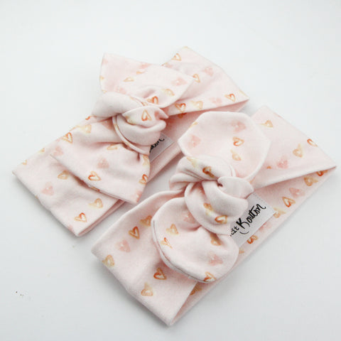 Autumn20 Organic Cotton Bow Knot Headband - Chain of Hearts