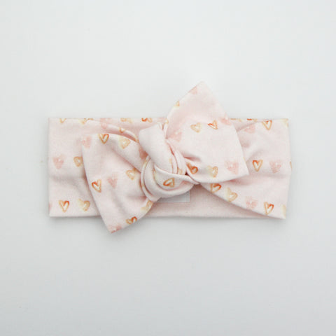 Autumn20 Organic Cotton Bow Knot Headband - Chain of Hearts