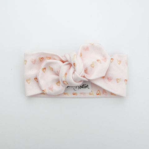 Autumn20 Organic Cotton Top Knot Headband - Chain of Hearts