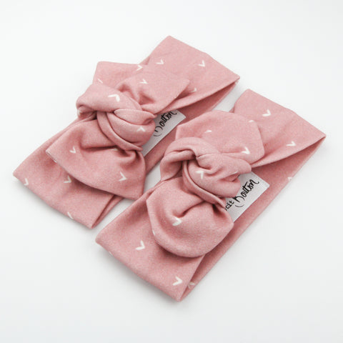 Autumn20 Organic Cotton Bow Knot Headband - Rosewood Hearts