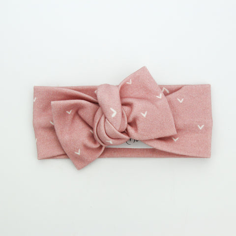 Autumn20 Organic Cotton Bow Knot Headband - Rosewood Hearts