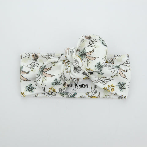 Autumn20 Organic Cotton Top Knot Headband - Exclusive - Hand Drawn Florals